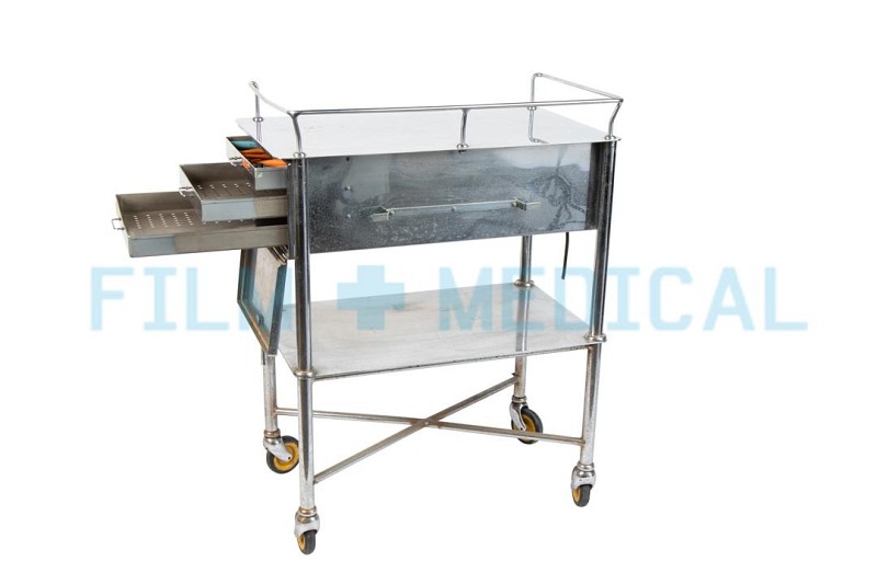 Instrument Trolley with Drawers in Stainless Steel